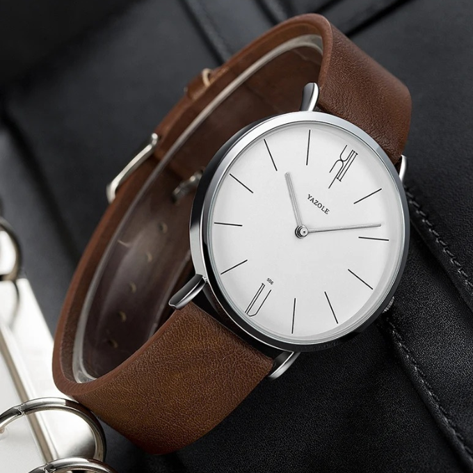 Nyren — Ultra-Slim Cowhide Leather Watch with Matte Dial