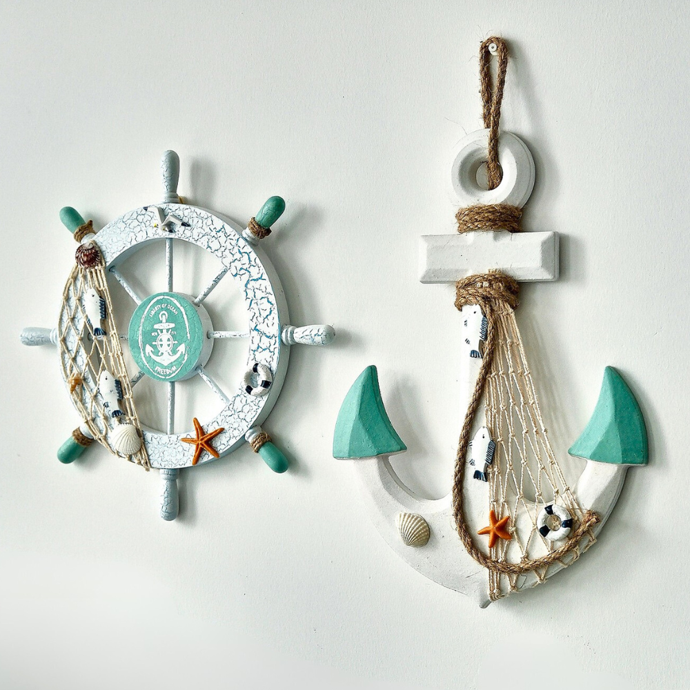 Marineris — Coastal Nautical Wall Decor Set with Hooks
