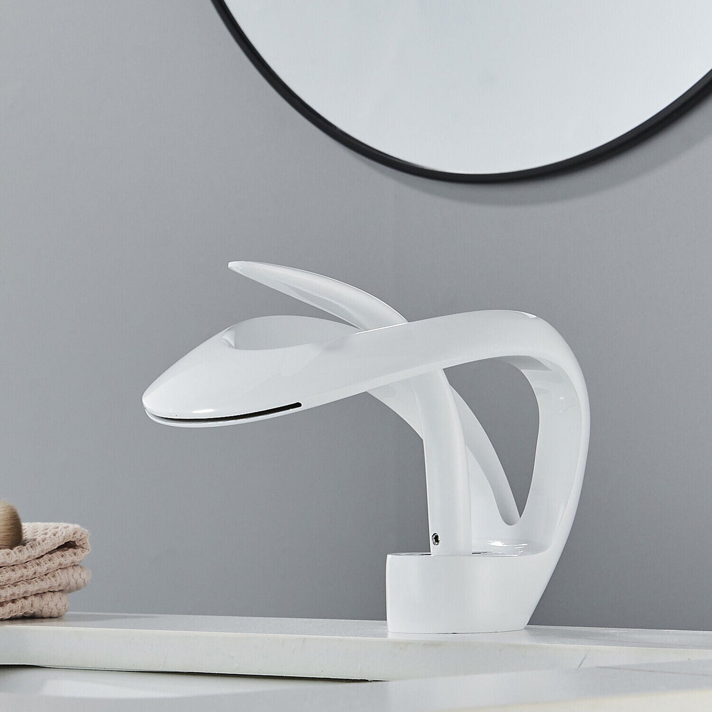 Odda — Modern Waterfall Bathroom Sink Faucet with Single Lever Design