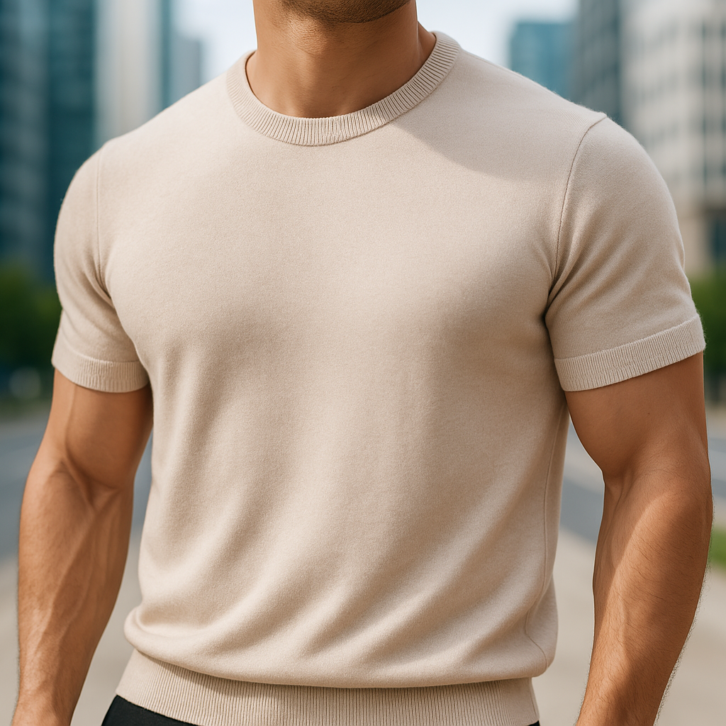 Elara Merino Cashmere T-Shirt — Lightweight Breathable Knitwear for All Seasons