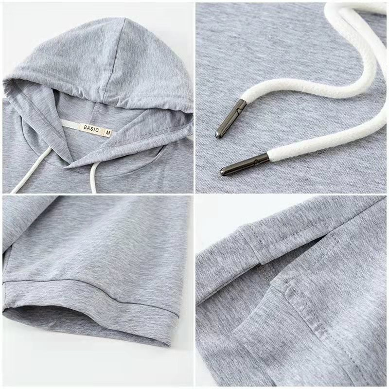 Fintan — Lightweight Short-Sleeve Cotton Blend Hoodie with Adjustable Hood