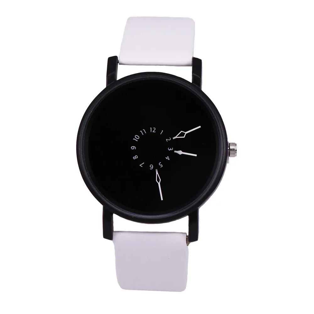 Lumenor — Modern Minimalist Leather Strap Watch with Dual-Dial Face