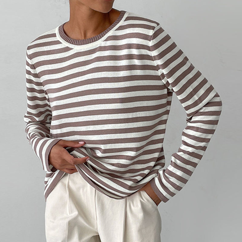 Niora — Organic Cotton Long Sleeve Shirt with Striped Design
