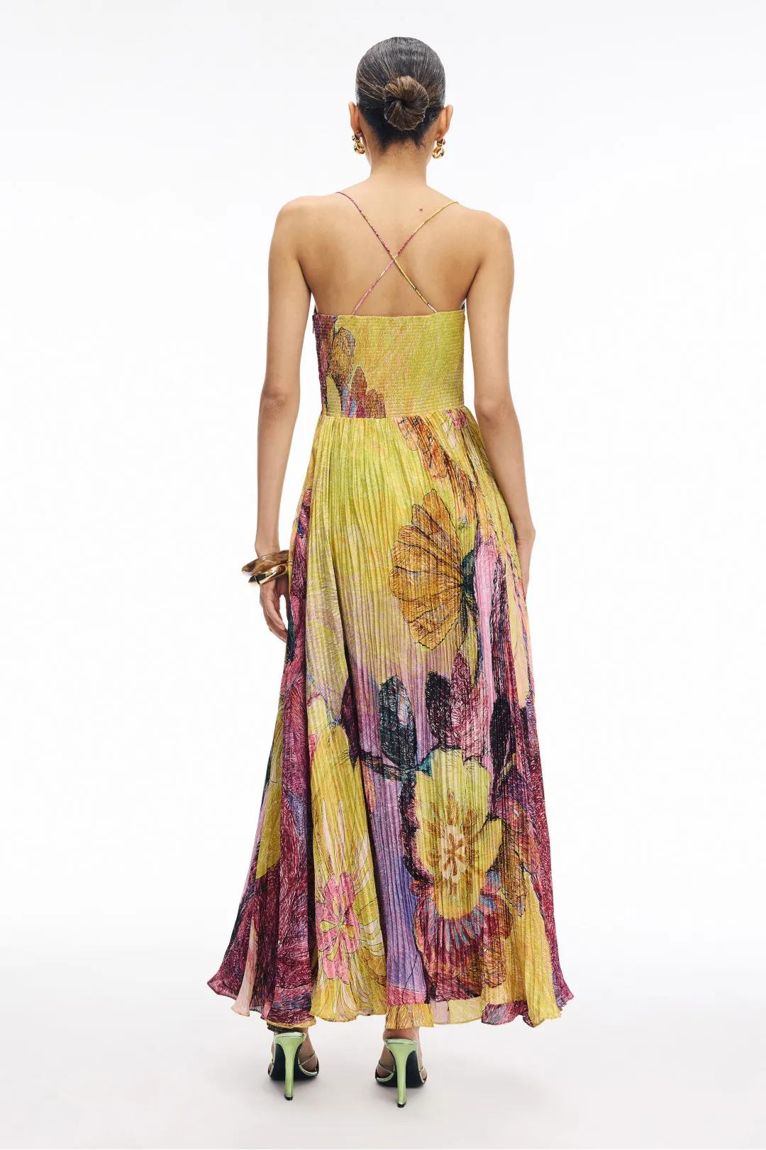Zentara Multicolored Ikat Print Maxi Dress