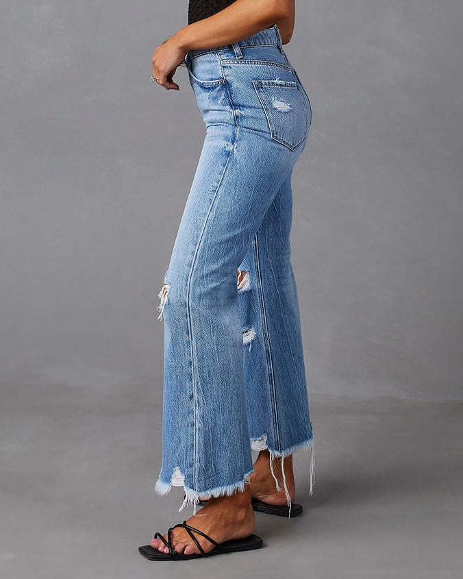 Mid-Rise Distressed Jeans™ — Hug Your Curves with Confidence That Turns Heads