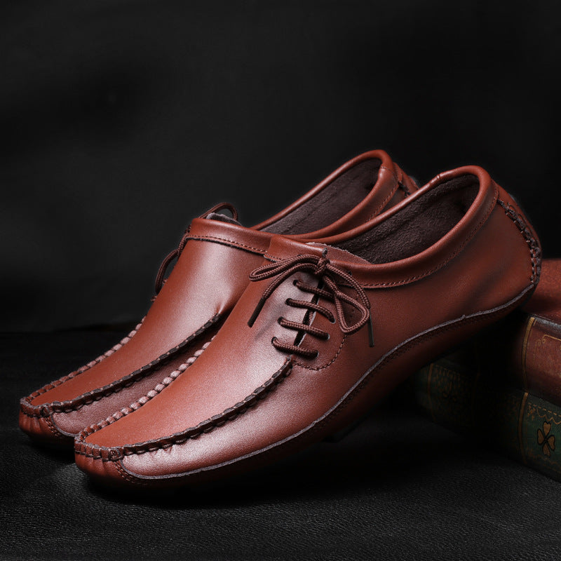 Avenna — Premium Leather Loafers with Lace-Up Comfort Design