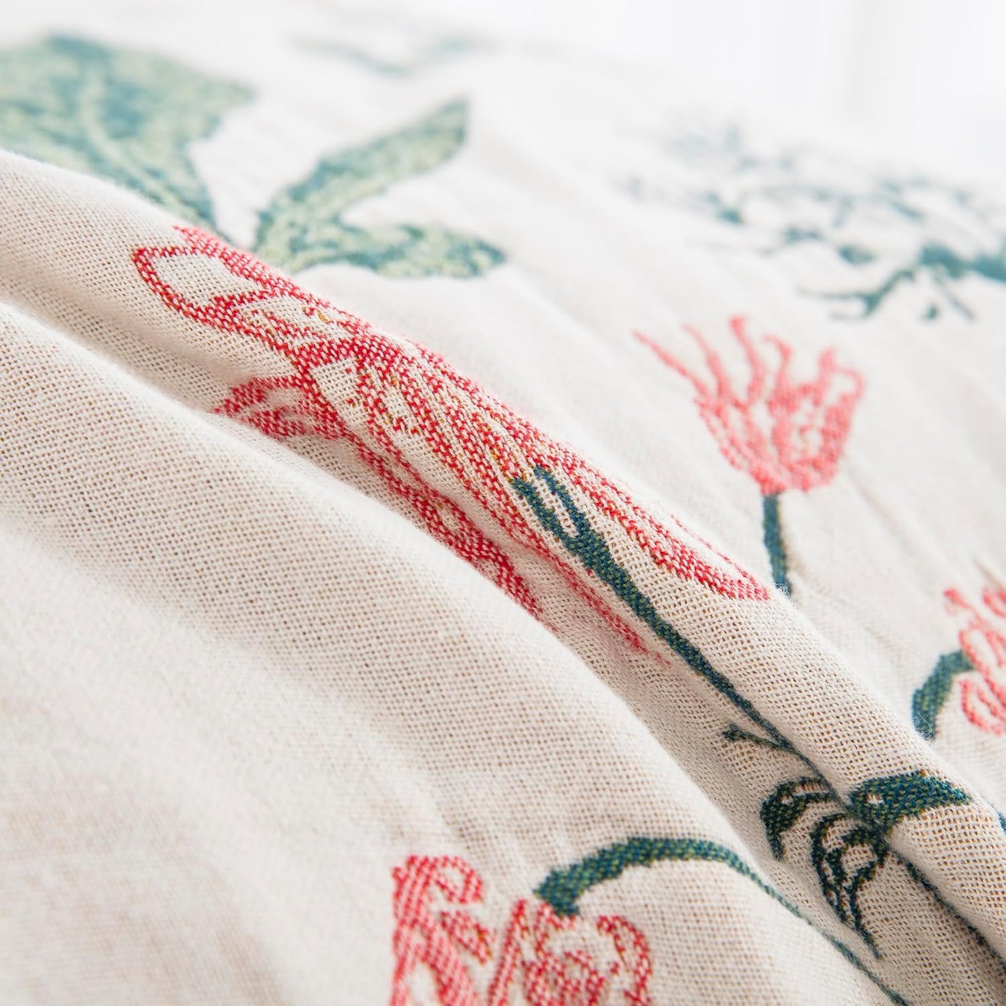 Elowen — Reversible Cotton Throw Blanket with Floral Design