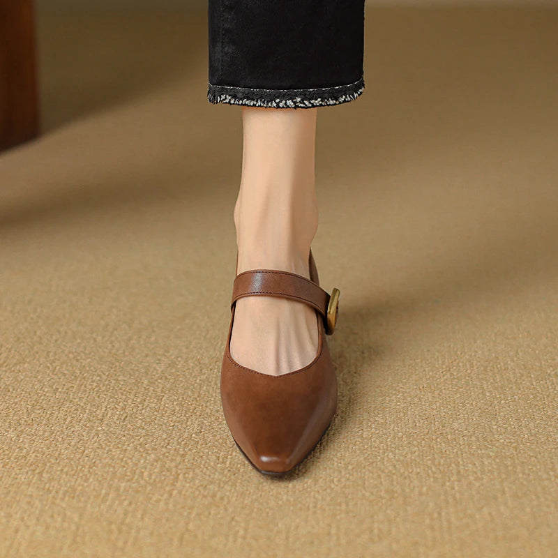 Liora — Genuine Leather Mary Jane Pumps with Cushioned Comfort