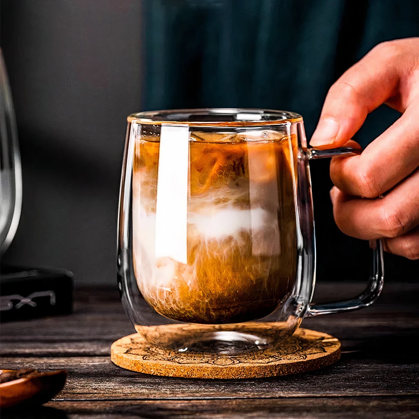 Liora — Double Walled Glass Coffee Cup with Heat Insulation