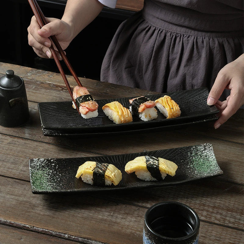 Liora — Minimalist Ceramic Sushi Plate with Elegant Design