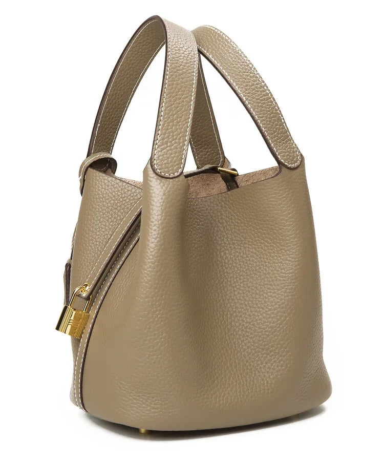 Liora — Handmade Full-Grain Leather Handbag with Zip Closure