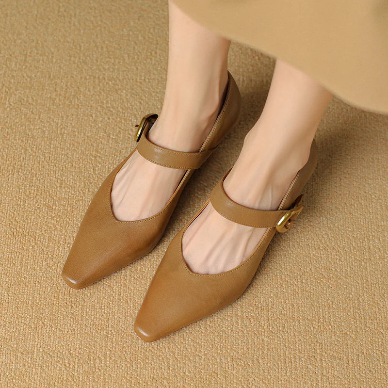 Liora — Genuine Leather Mary Jane Pumps with Cushioned Comfort