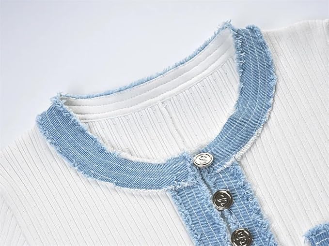 LumeLace™ Knit Denim Dress — Command Every Gaze with Effortless, Unstoppable Confidence