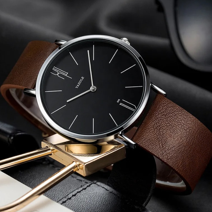 Nyren — Ultra-Slim Cowhide Leather Watch with Matte Dial