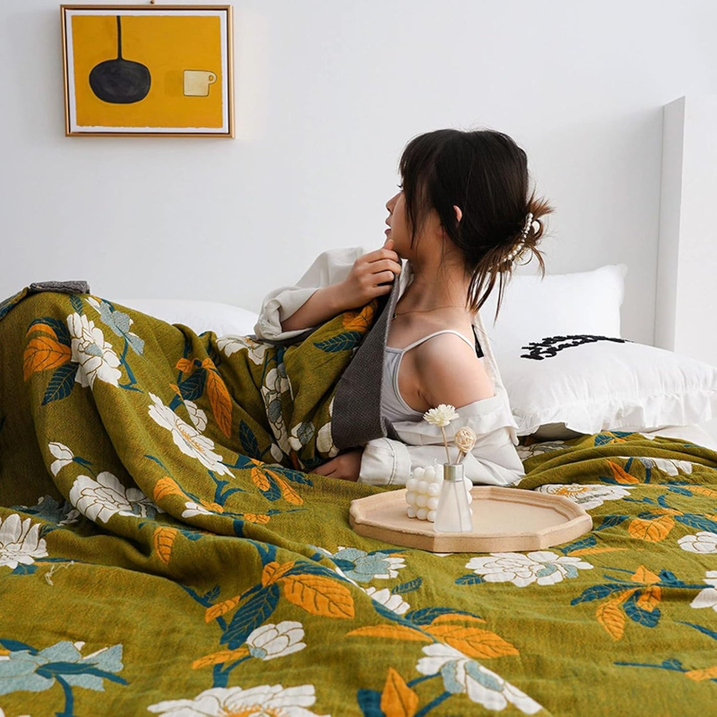 Moss Floral Cotton Quilt™ — Wrap Yourself in Featherlight Comfort and Serene Botanical Bliss