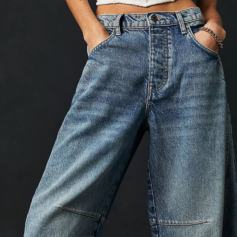 Larenis Wide Leg Jeans — Comfortable Stretch Denim with Retro Fit