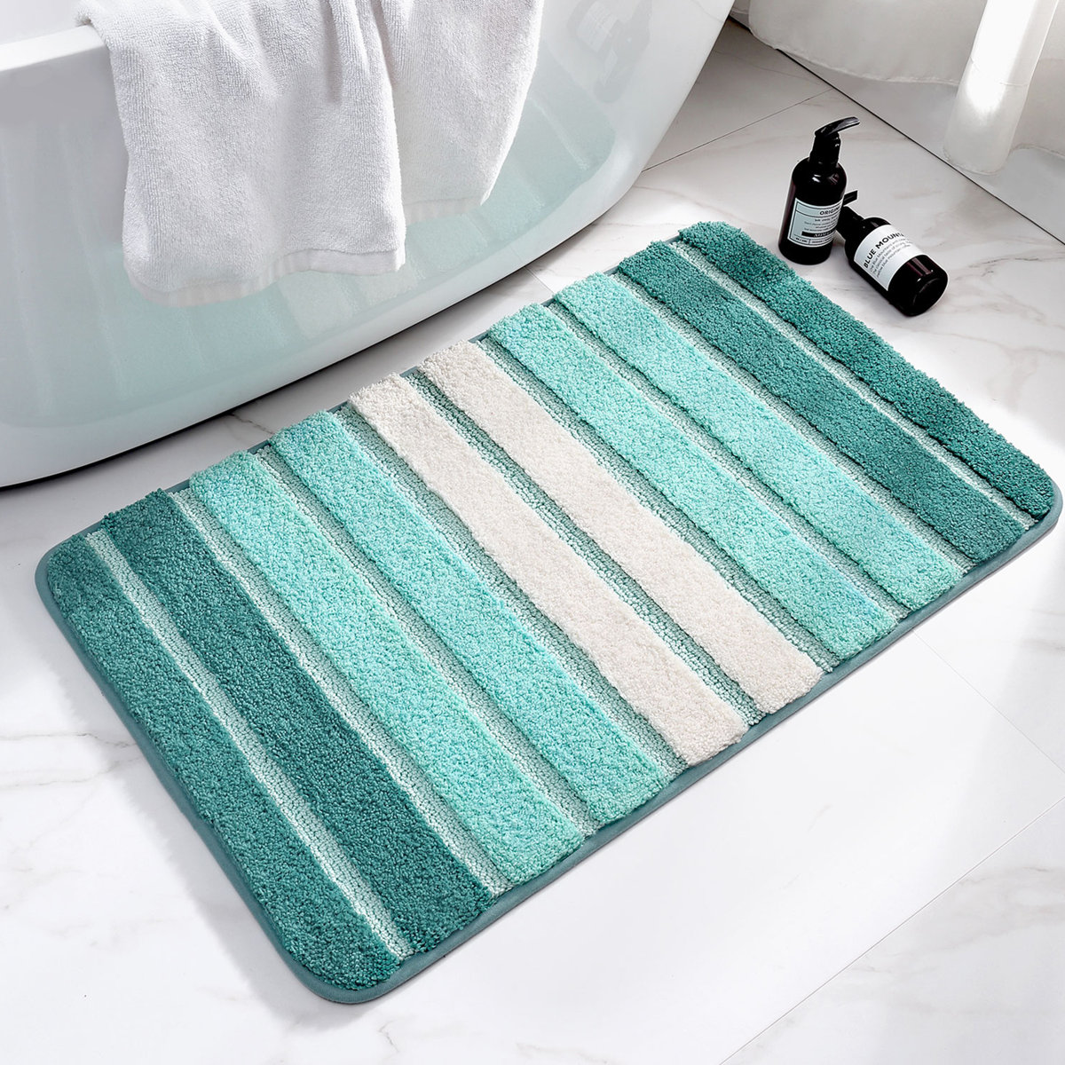 Liora — Organic Cashmere Bath Rug with Non-Slip Backing