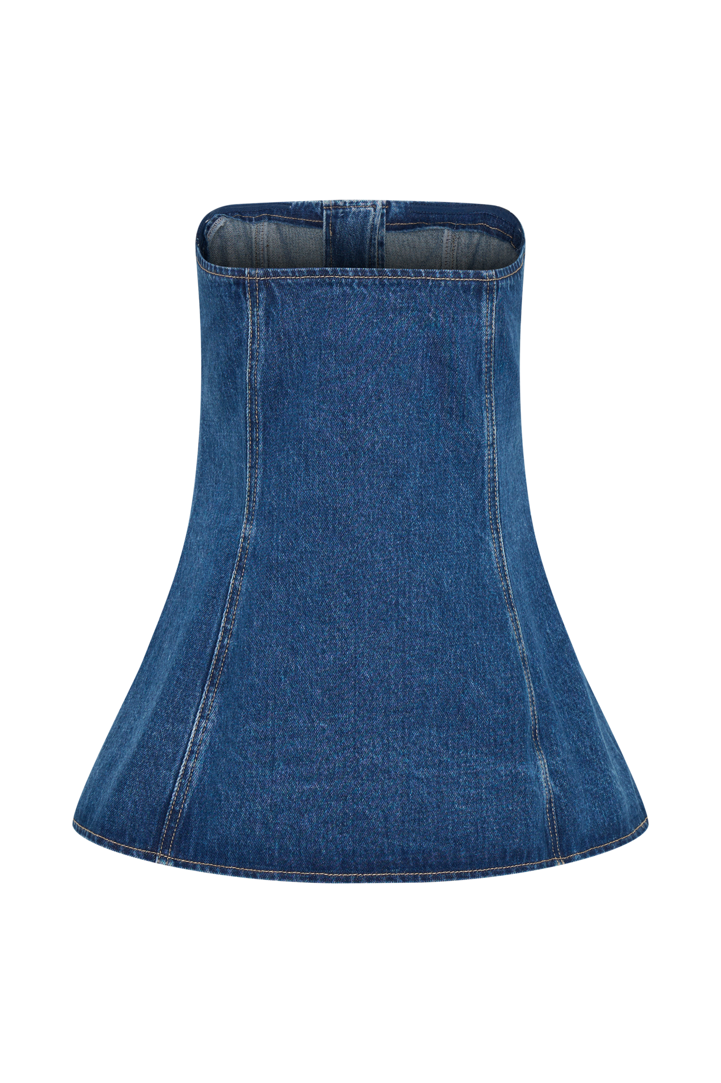 Veltrix Strapless Long Line Button Top - Dark Blue