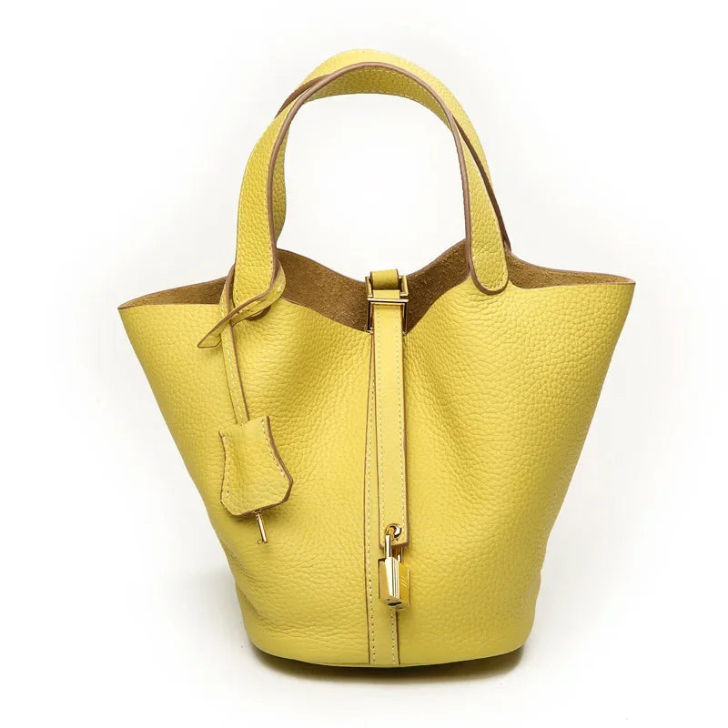 Liora — Handmade Full-Grain Leather Handbag with Zip Closure