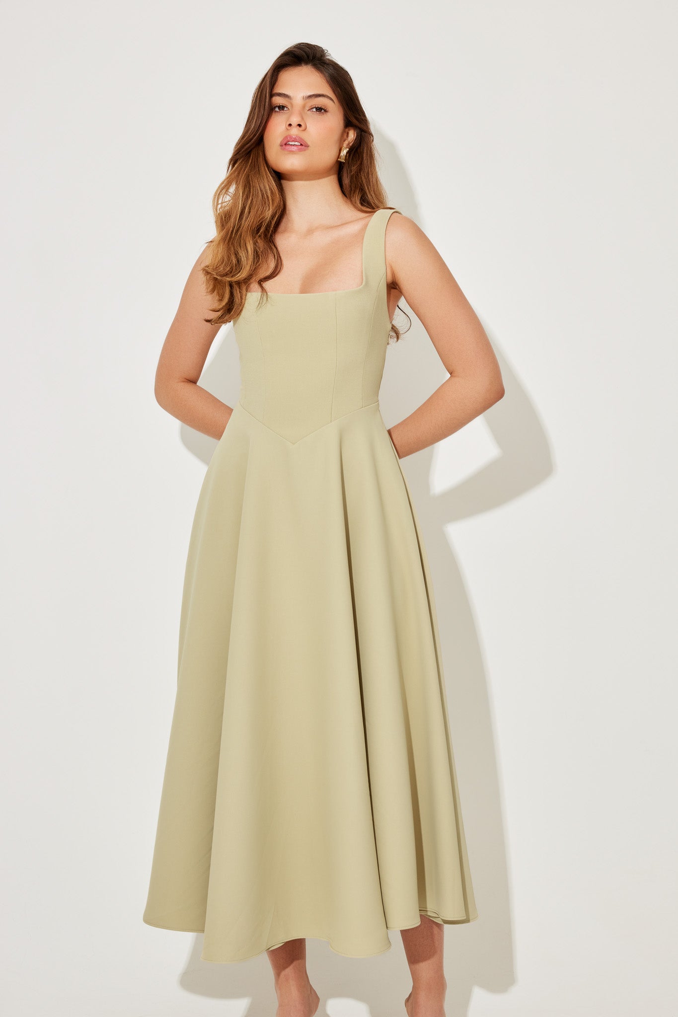 Celestara™ Flow Midi Dress — Own Every Room with Effortless, Jaw-Dropping Elegance
