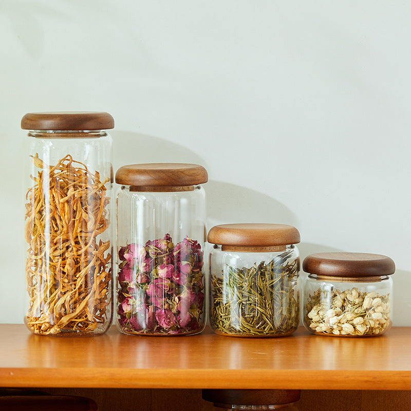 Acacia Glass Kitchen Storage Jars™ — Unlock Pantry Perfection with Stylish, Flavor-Sealing Freshness