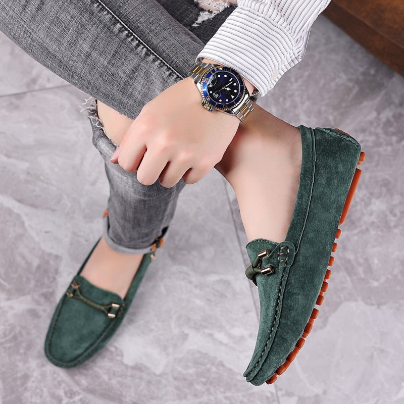 Velorio — Premium Suede Loafers with Cushioned Comfort and Metallic Accents