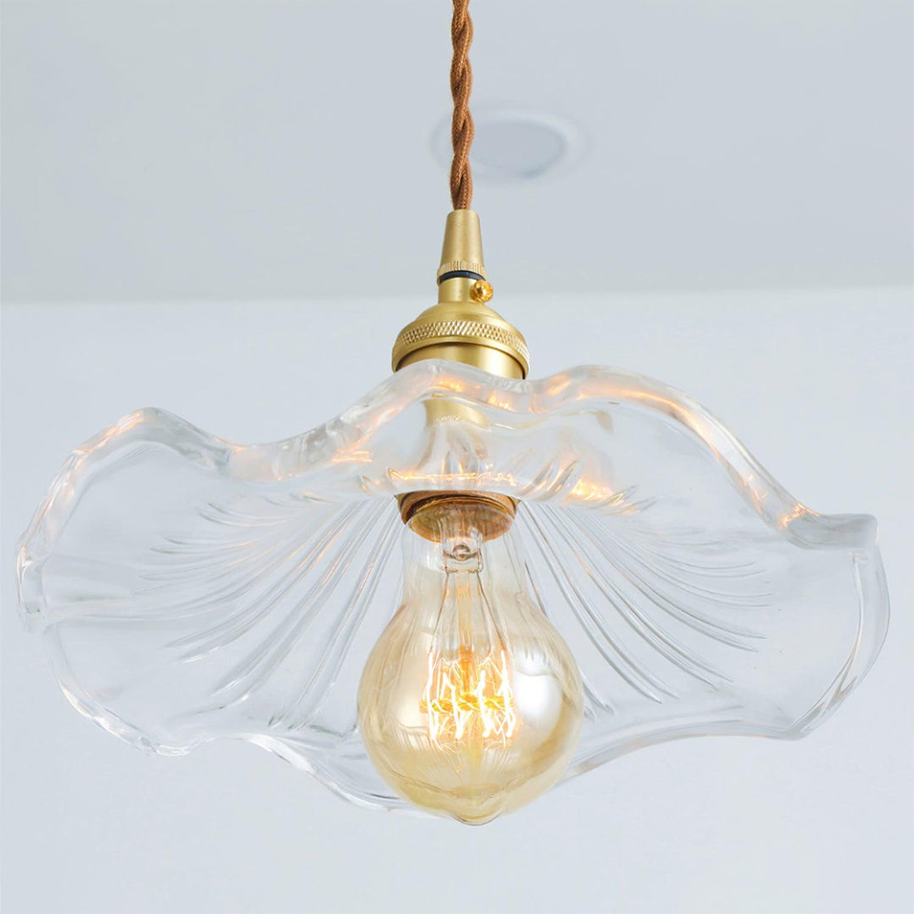 Liora — Floral Glass LED Pendant Light with Warm Glow