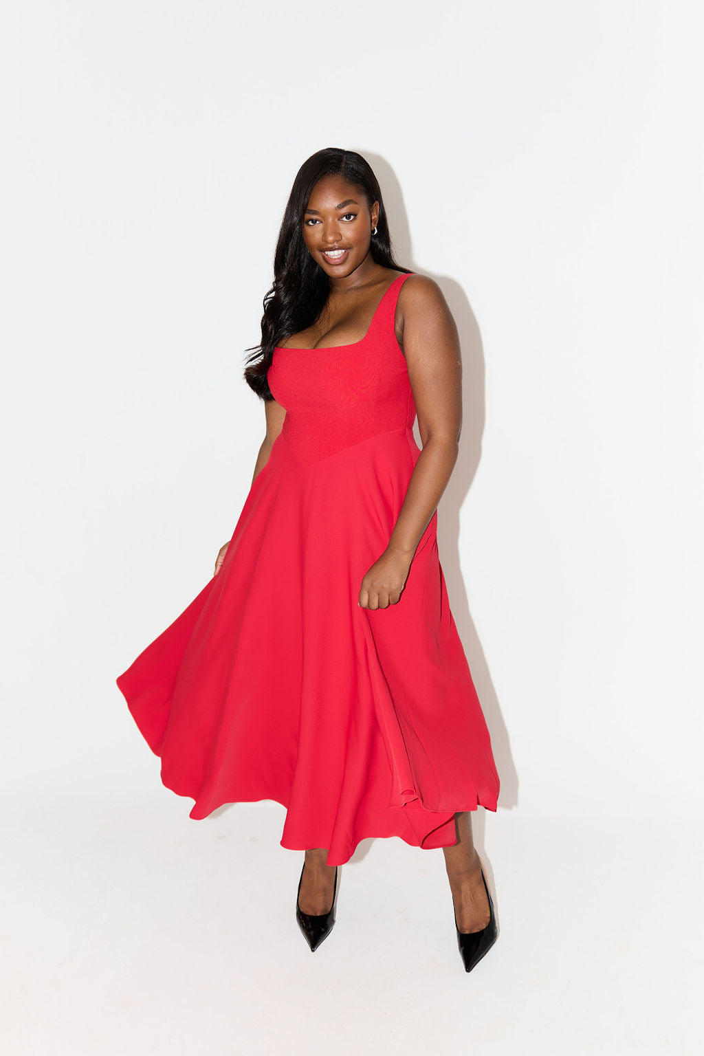 Celestara™ Flow Midi Dress — Own Every Room with Effortless, Jaw-Dropping Elegance