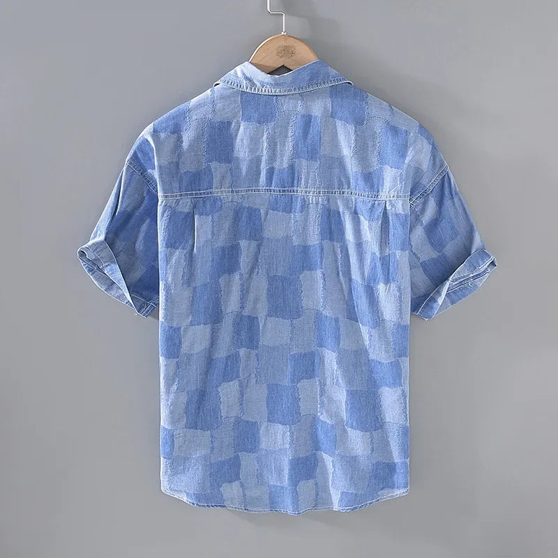 Lomell Shirt — Lightweight Checkered Cotton Blend with Dual Pockets