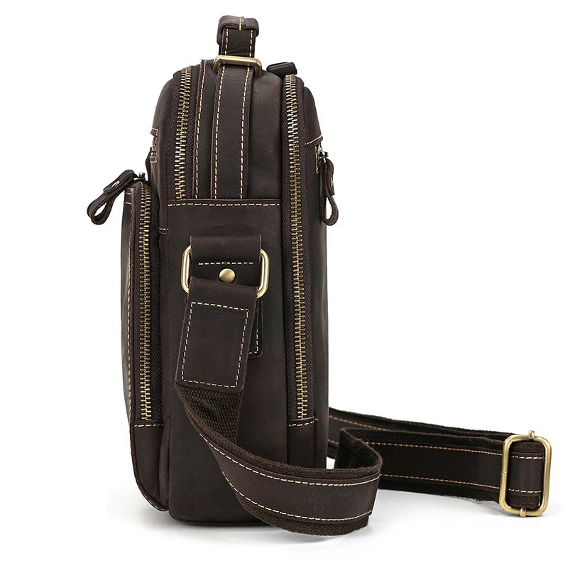 Logan Messenger — Full-Grain Leather Bag with Tablet Pocket