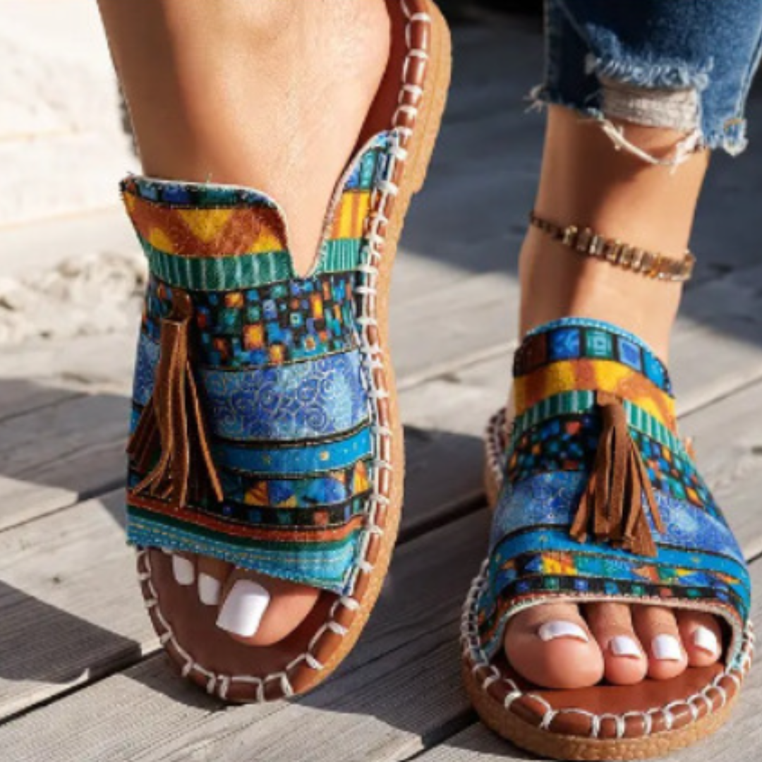 Nevara — Women's Boho Tassel Sandals with Cushioned Comfort