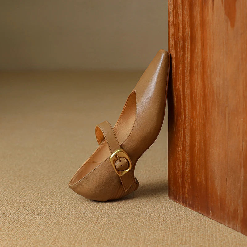 Liora — Genuine Leather Mary Jane Pumps with Cushioned Comfort
