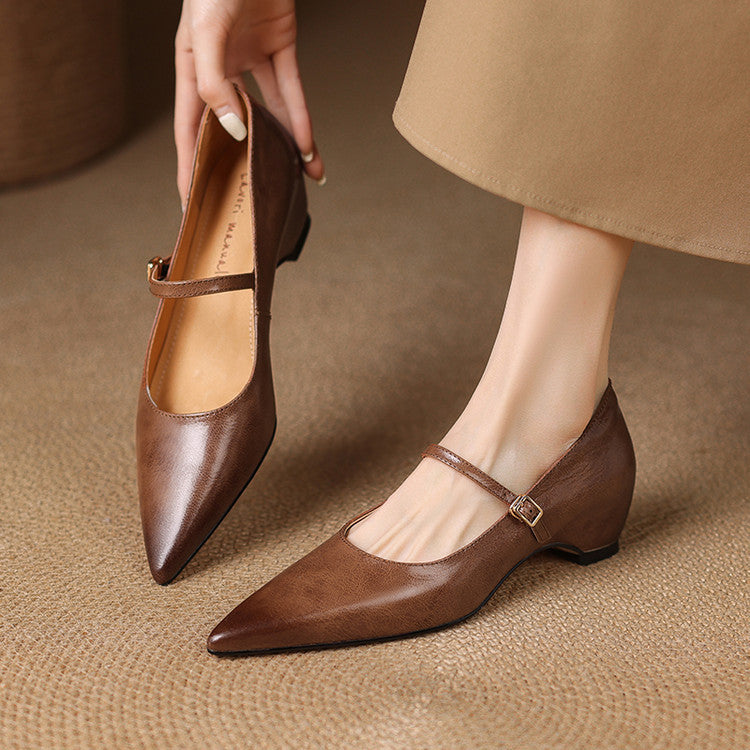 Liora — Genuine Leather Mary Jane Pumps with Cushioned Comfort