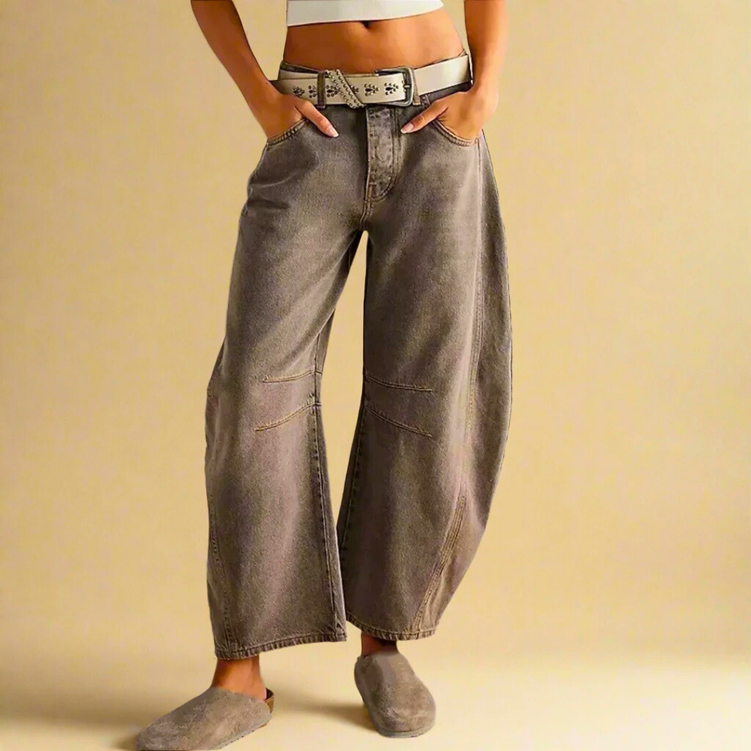 Norla Vintage Jeans — Cropped Soft Cotton with Knee Stripe Detail