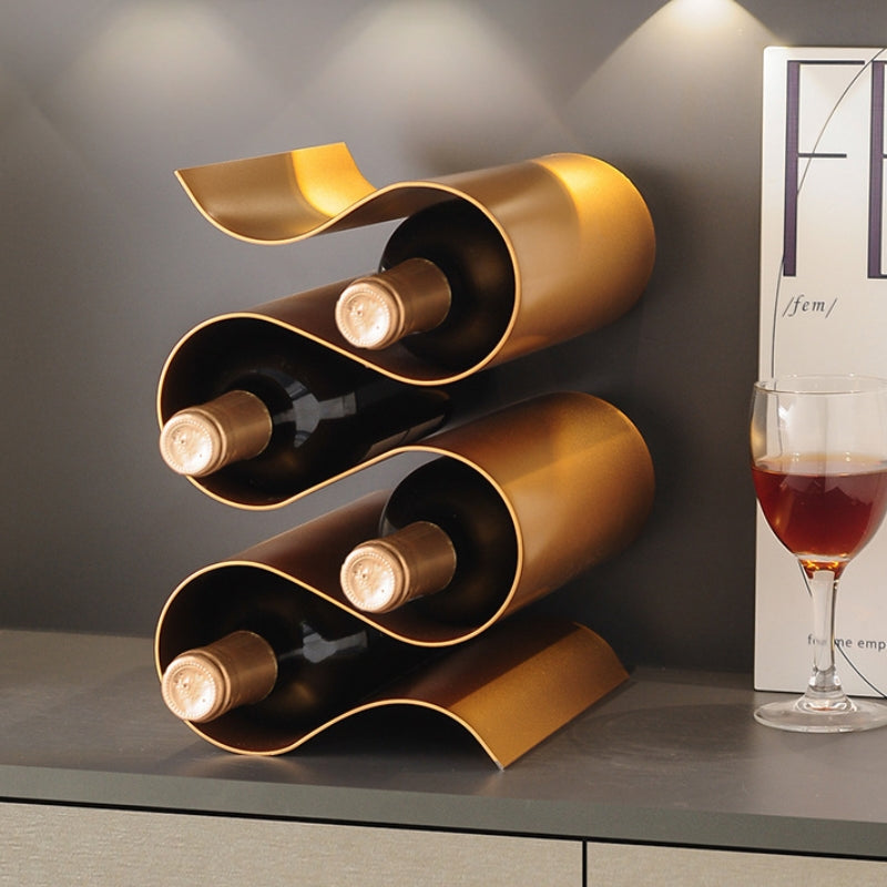 Virello — S-Shaped Metal Wine Rack with Modern Sculptural Design