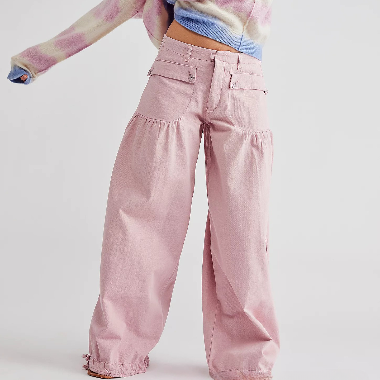 Sorenna — Wide-Leg Cotton Denim Jeans with Boho Pockets