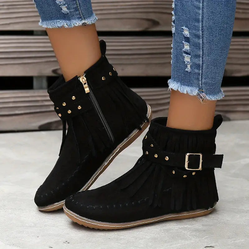 Suede Fringe Boots™ — Slip Into All-Day Comfort That Turns Every Step Into Confidence