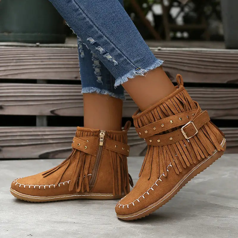 Suede Fringe Boots™ — Slip Into All-Day Comfort That Turns Every Step Into Confidence