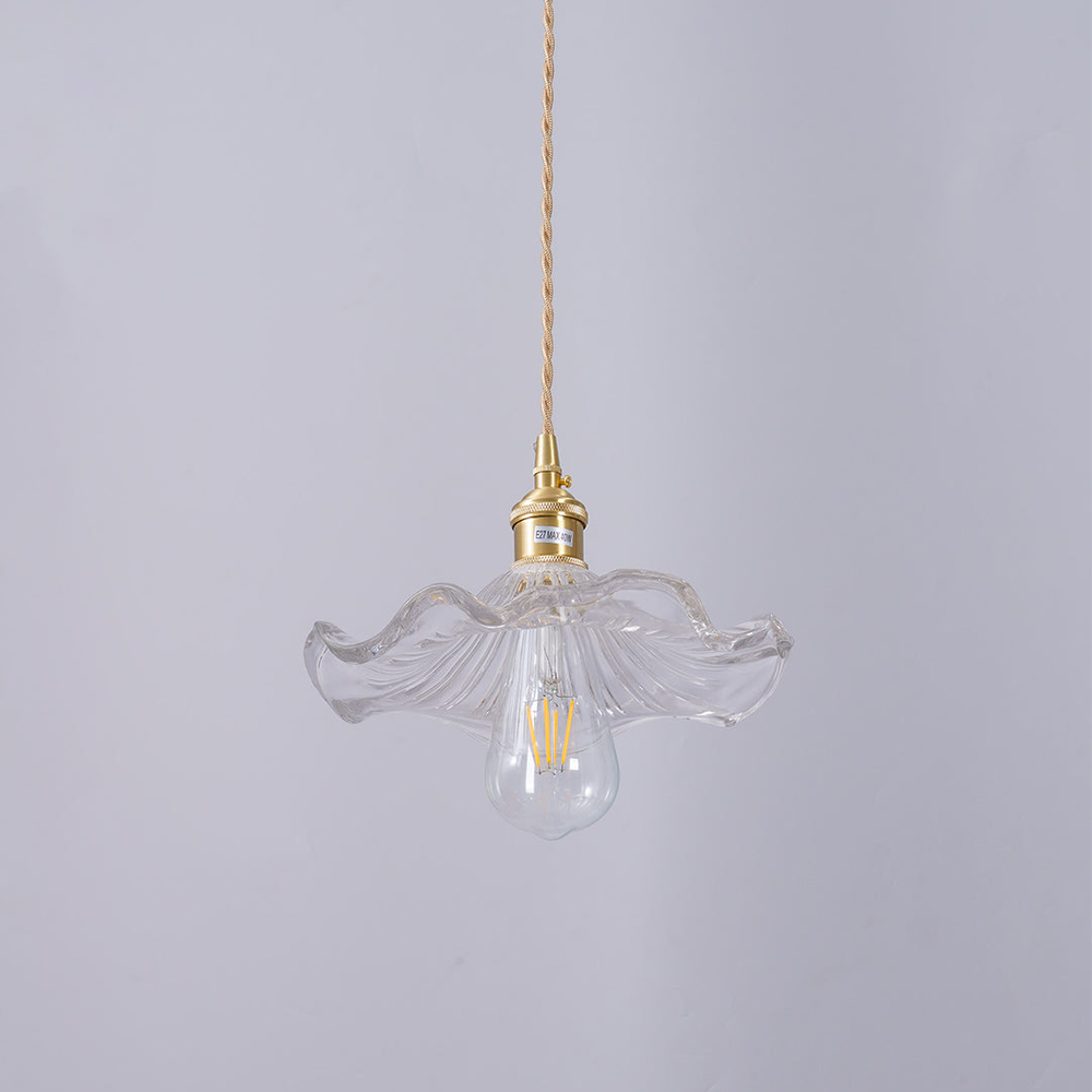 Liora — Floral Glass LED Pendant Light with Warm Glow