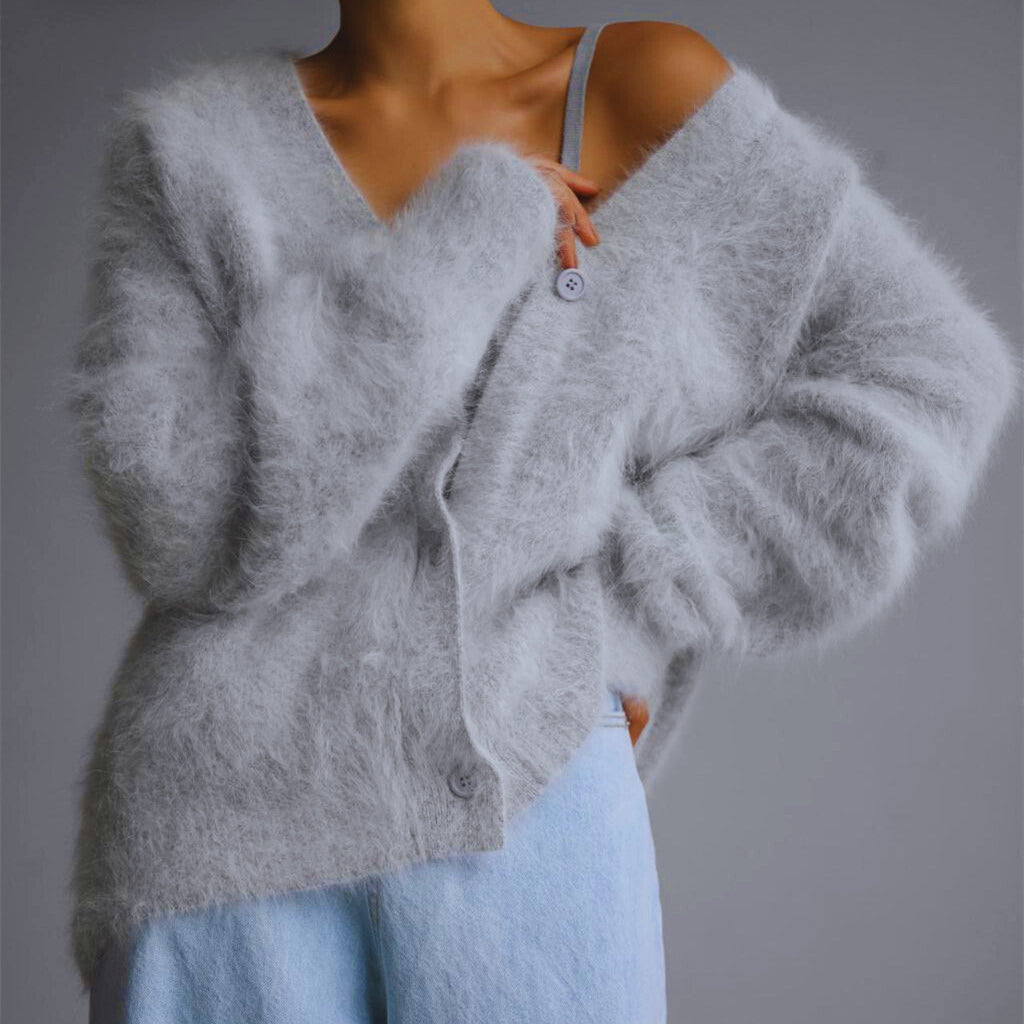 Elara Faux Fur Cardigan — Ultra-Soft Oversized Knit for Cozy Comfort