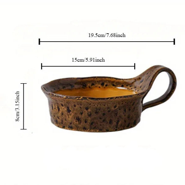Lioren — Handcrafted Rustic Ceramic Oatmeal Bowl with Glazed Finish