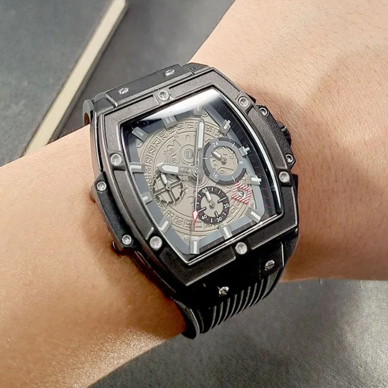 Azore — Aztec-Inspired Chronograph Watch with Silicone Strap