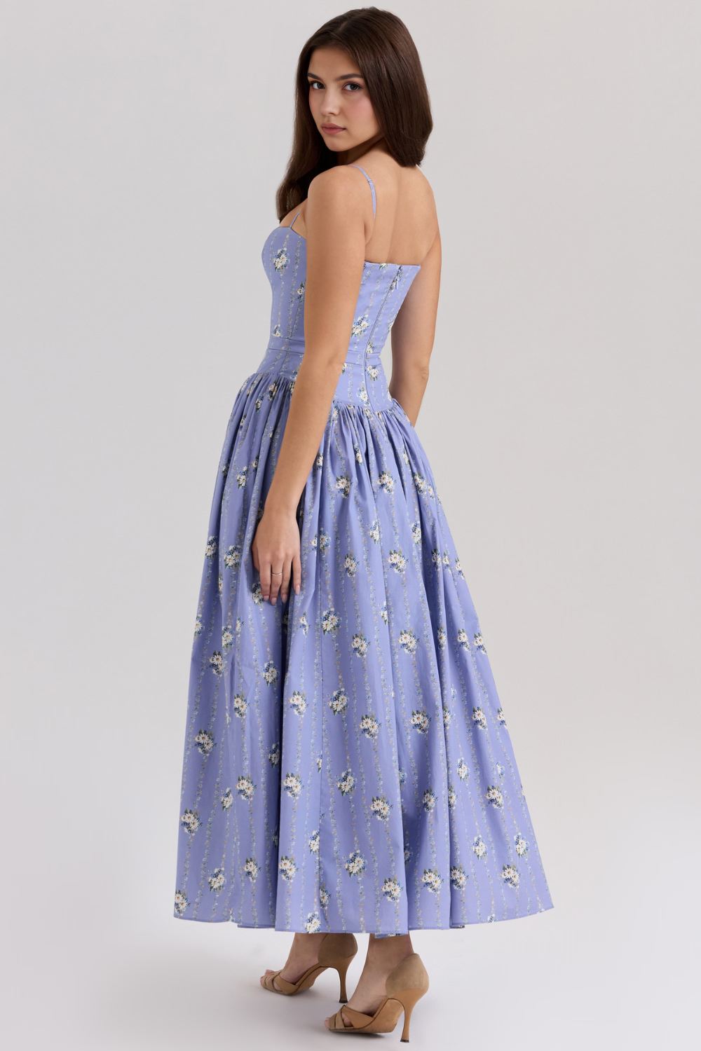 Norla — Cotton Midi Sundress with Vintage Rose Print