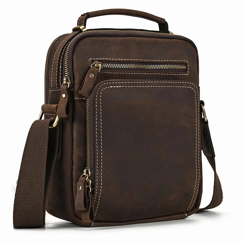 Logan Messenger — Full-Grain Leather Bag with Tablet Pocket