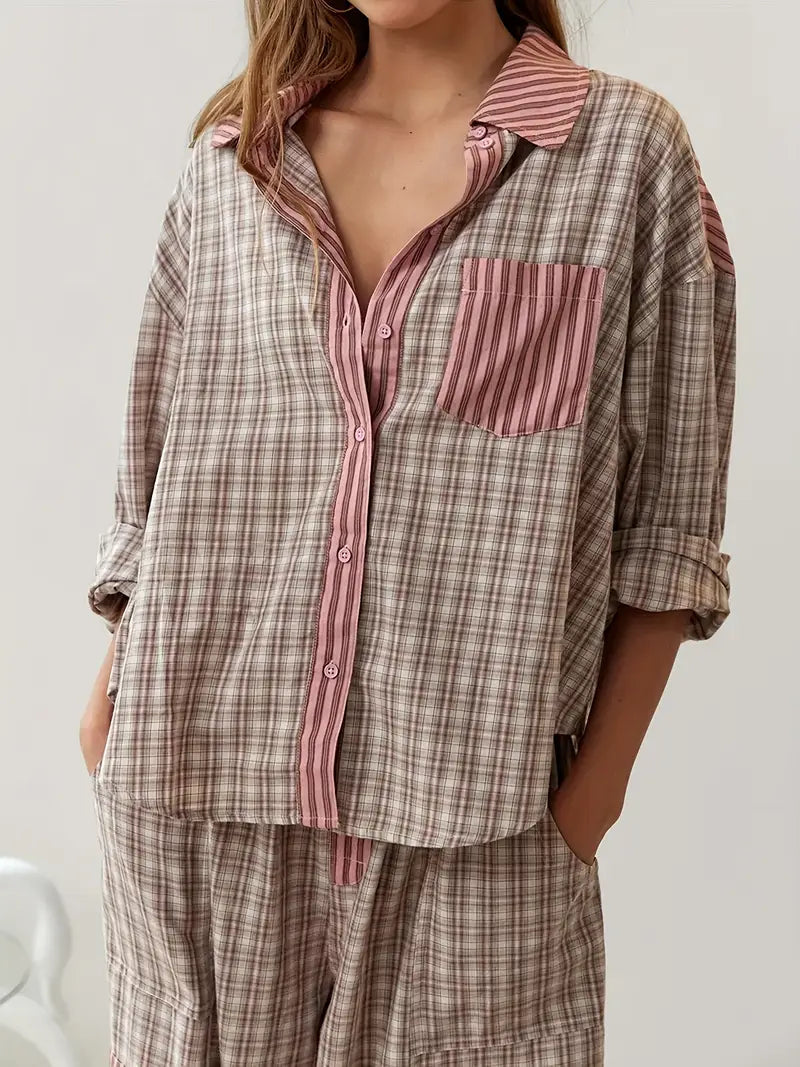 Liora Lounge — Soft Breathable Pajama Set with Adjustable Fit