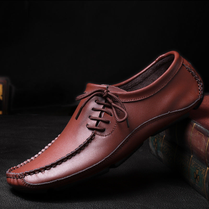 Avenna — Premium Leather Loafers with Lace-Up Comfort Design