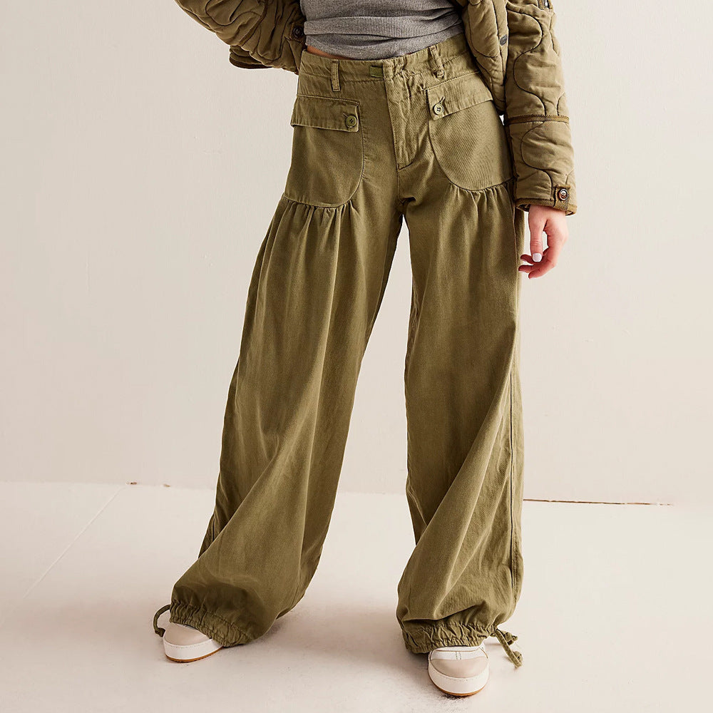 Sorenna — Wide-Leg Cotton Denim Jeans with Boho Pockets
