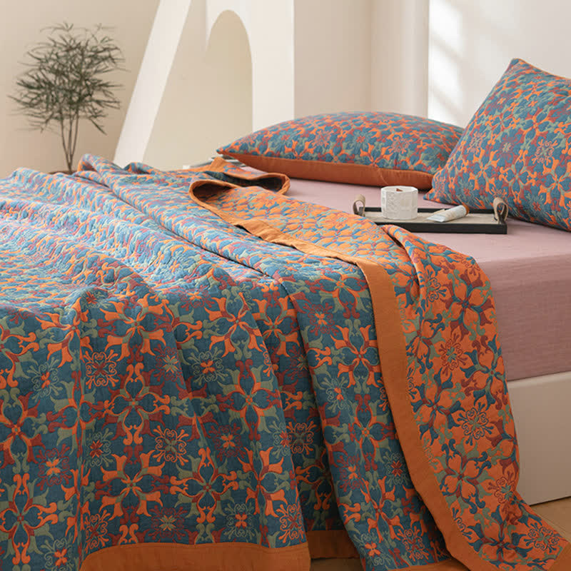 Liora — Reversible Six-Layer Organic Cotton Quilt with Patterned Design
