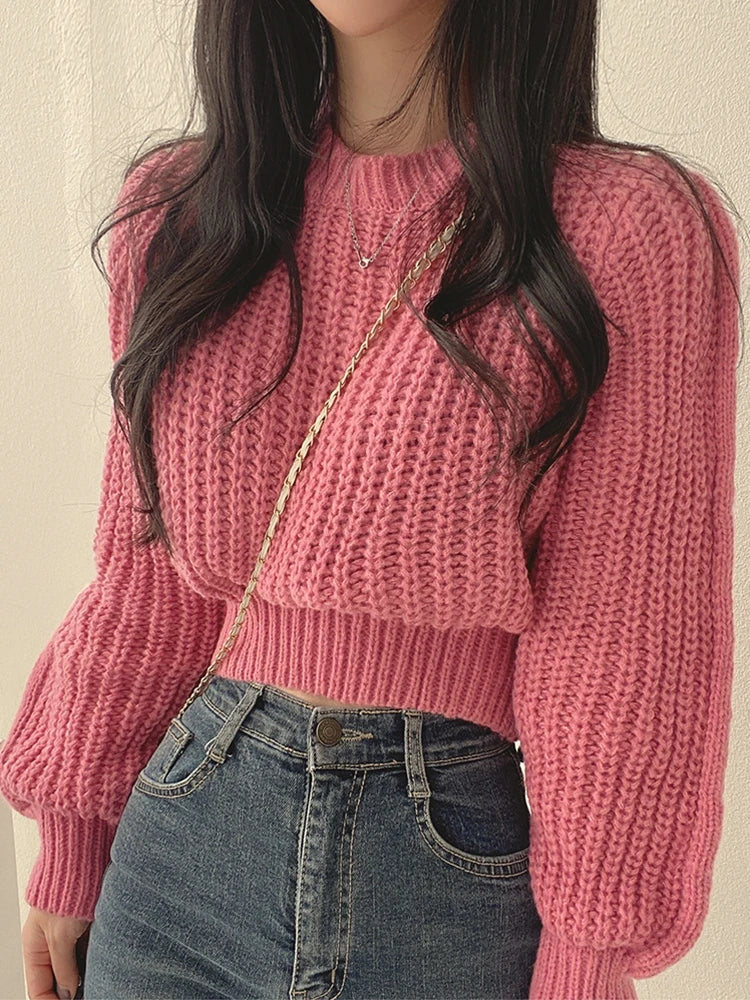 Liora — Vintage Lantern Sleeve Sweater with Loose Fit for Women