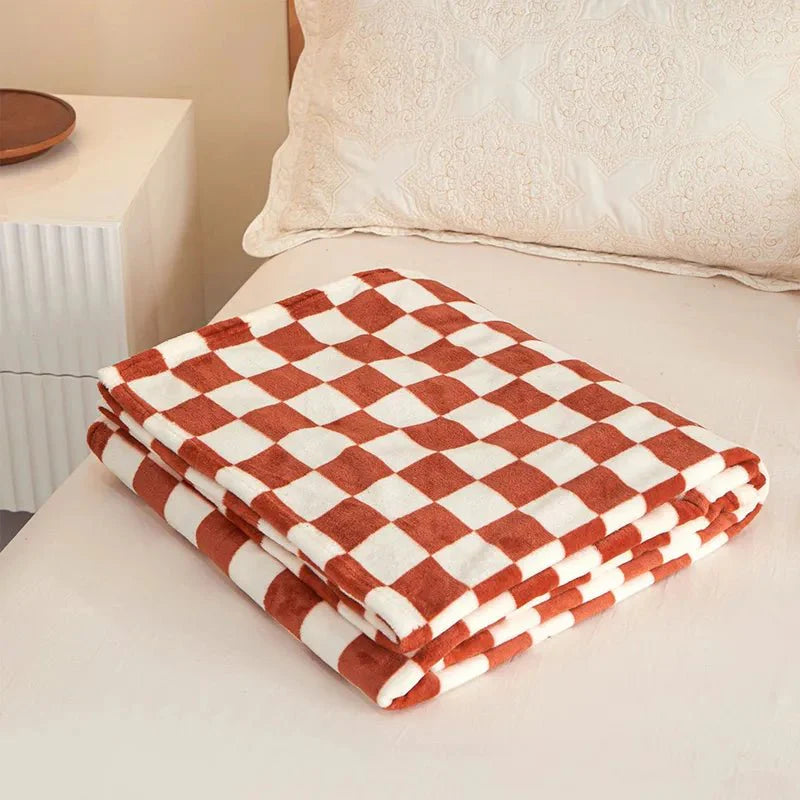 Lioren — Classic Checkerboard Sofa Throw Blanket with Plush Warmth